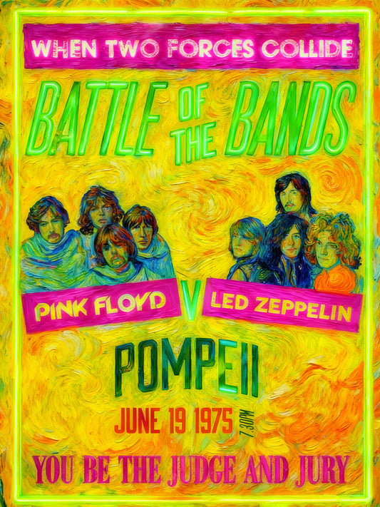BATTLE PINK FLOYD VS LED ZEPELLIN VAN GOGH - Edición Limitada Arte Pop