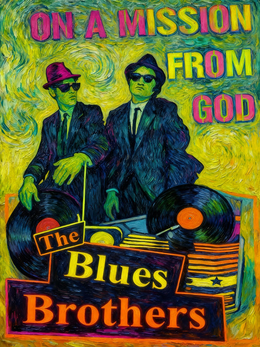 BLUES BROTHERS FLUOR VAN GOGH - Edición Limitada Arte Pop