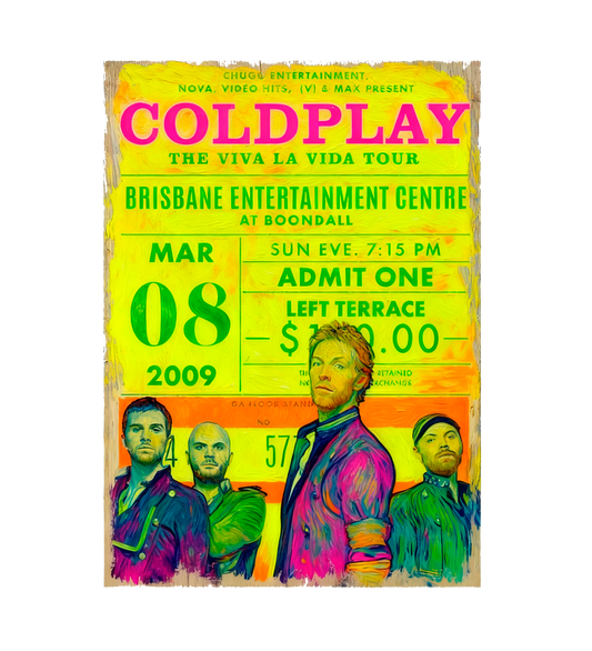COLDPLAY CONCERT FLUOR VAN GOGH - Edición Limitada Arte Pop
