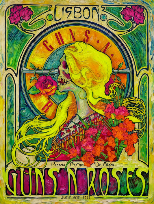 GUNS¬ ROSES FLUOR VAN GOGH - Edición Limitada Arte Pop