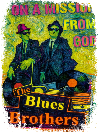 BLUES BROTHERS FLUOR VAN GOGH VINTAGE - Edición Limitada Arte Pop