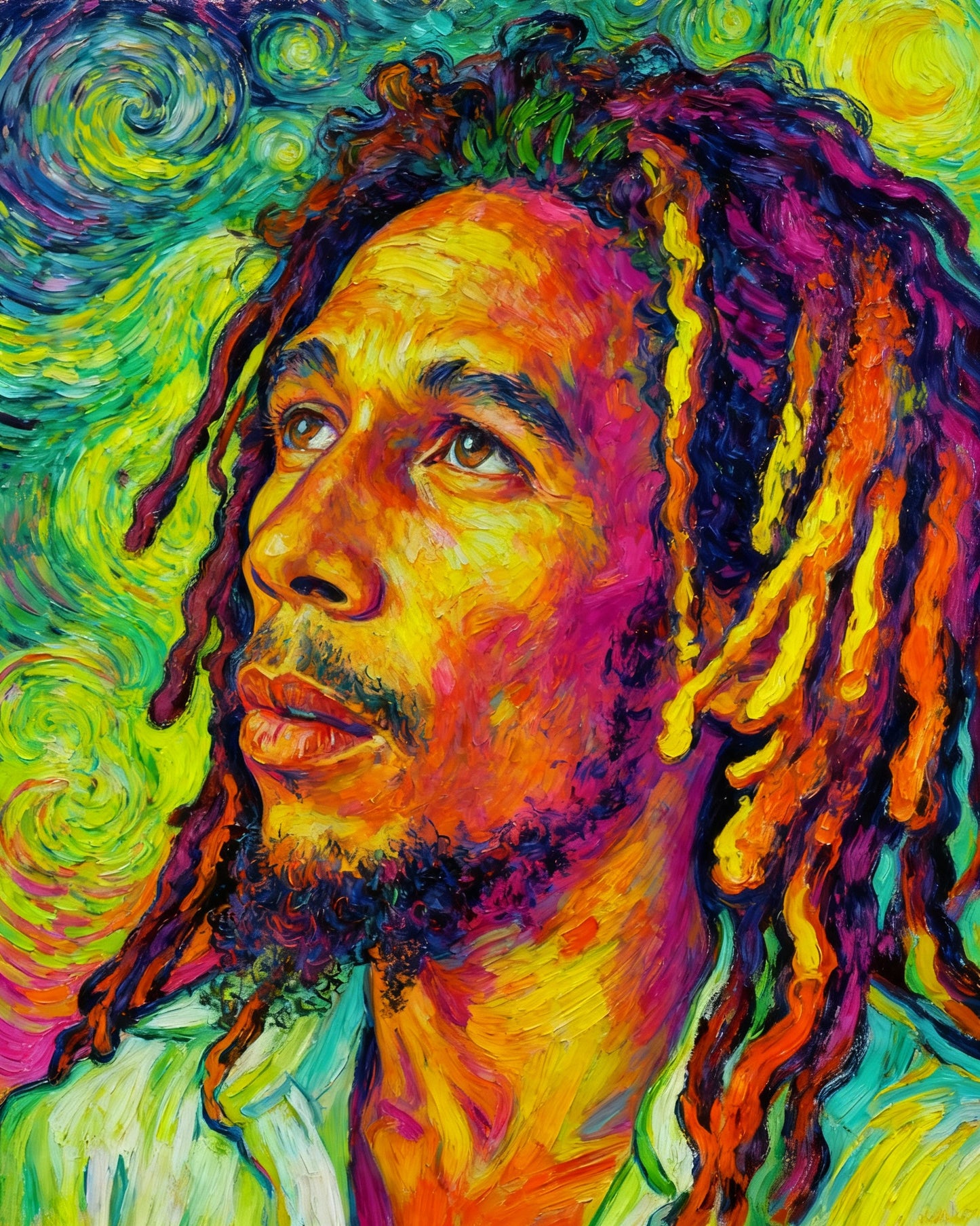 BOB MARLEY FLUOR VAN GOGH - Edición Limitada Arte Pop