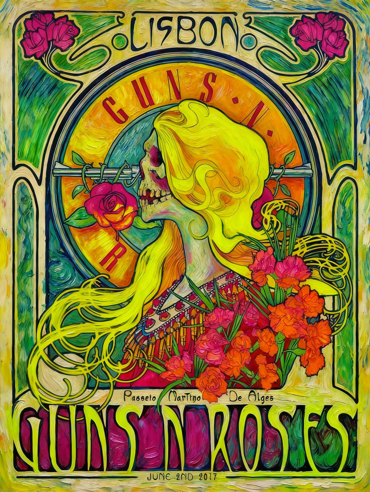GUNS¬ ROSES FLUOR VAN GOGH - Edición Limitada Arte Pop