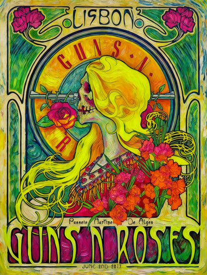 GUNS¬ ROSES FLUOR VAN GOGH - Edición Limitada Arte Pop