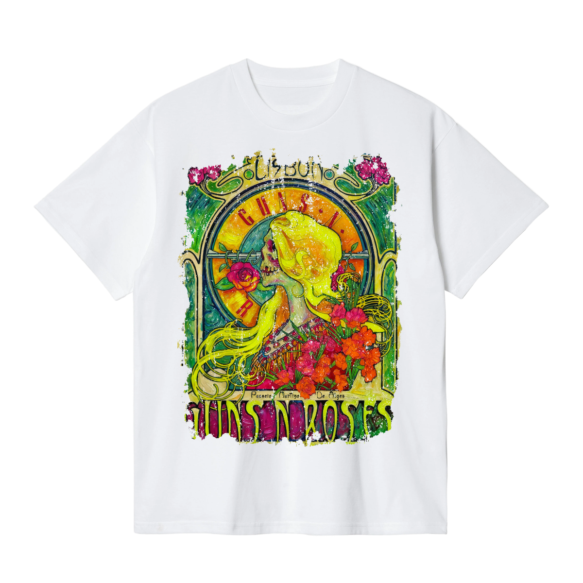 GUNS & ROSES FLUOR VAN GOGH VINTAGE - Edición Limitada Arte Pop