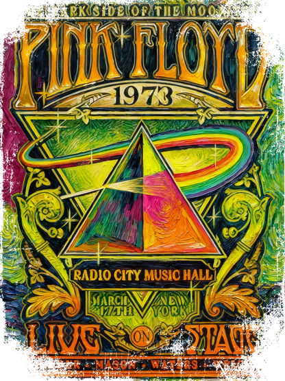 PINK FLOYD FLUOR VAN GOGH VINTAGE - Edición Limitada Arte Pop