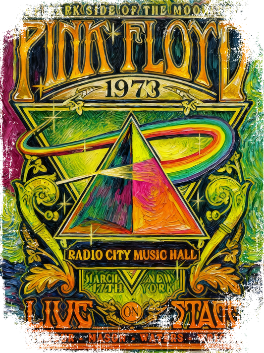 PINK FLOYD FLUOR VAN GOGH VINTAGE - Edición Limitada Arte Pop