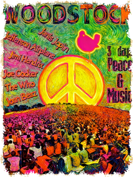 WOODSTOCK FLUOR VAN GOGH VINTAGE - Edición Limitada Arte Pop